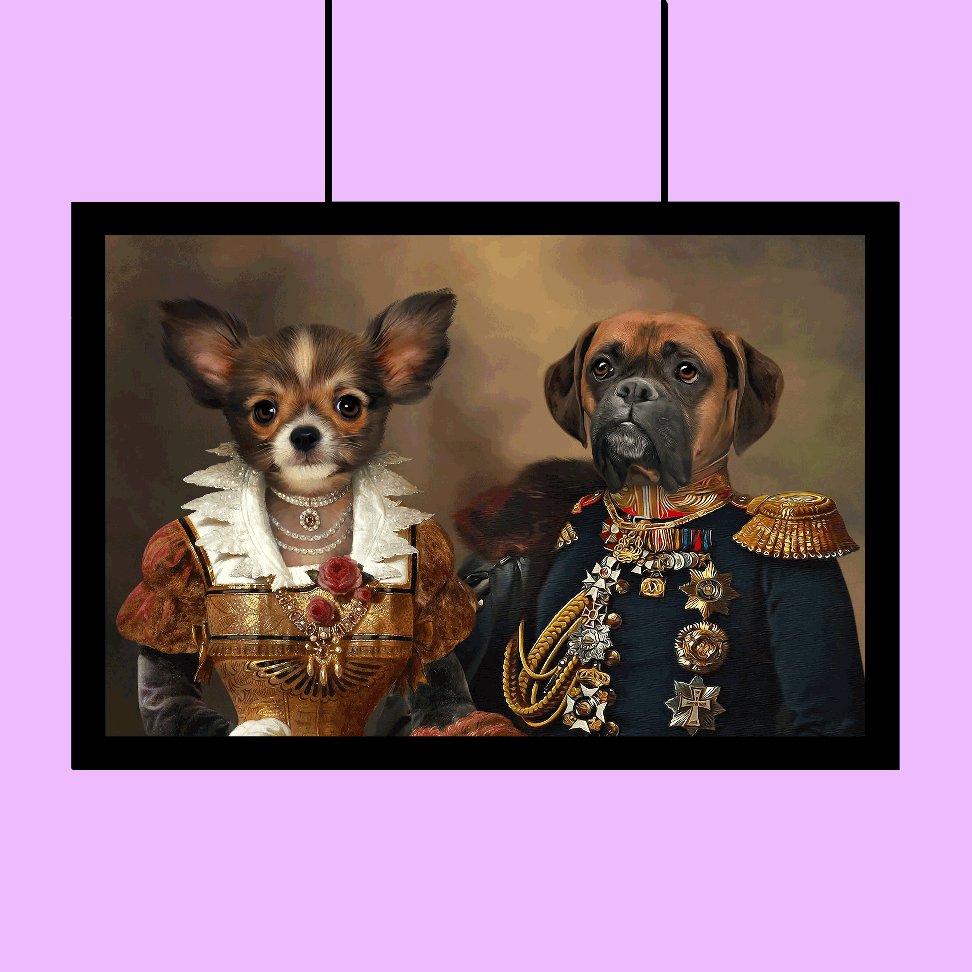 Imperial Companions – Custom Royal Multi-Pet Portrait